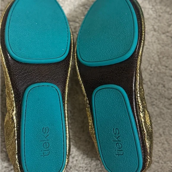 Gold Women's Flats by Tieks - Picture 2 of 7